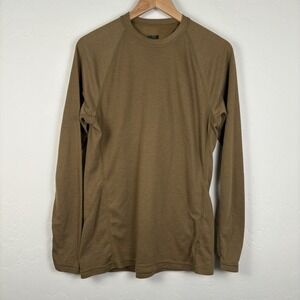 Massif Long Sleeve T Shirt‎ Men's Size Large PCU Level 1 Brown Crewneck